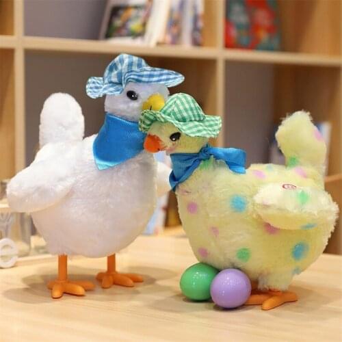 Hen Laying Eggs Plush Magic Chicken Stuffed Toy Electric Music Dancing Kids Gift Funny Biological Educational Kids Present Gift