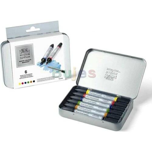 Winsor Newton 6/12 colors Water Color Markers Twin Tips Art Marker pen Drawing art supplies Double head watercolor marker