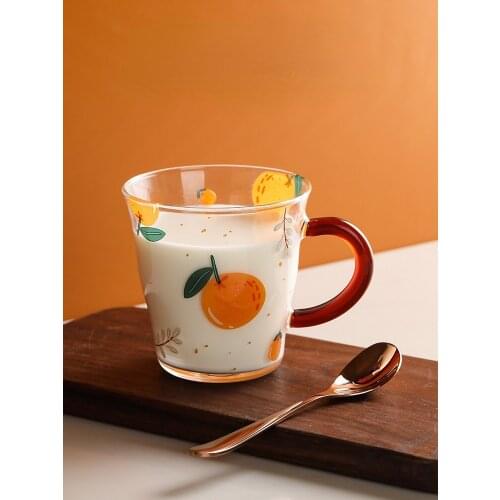 Cute Milk Glass Cup Dessert Transparent Simple Round Beer Drinking Whiskey Cocktail Glass Cup Coffee Tazas Drinkware 50