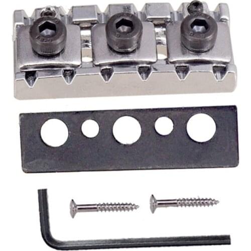 A set of 42.5mm Chrome Adjustable Electric Guitar Locking Nut For Tremolo Bridge guitar accessories parts Musical instruments