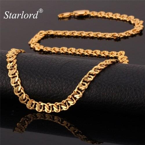 Starlord Anchor Chain Gold Color Jewelry Set Necklace Bracelet Vintage 8MM 55CM 21CM Hot Fashion Men Jewelry Sets NH819
