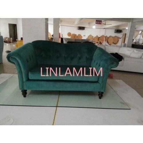 Newest Home Furniture European Style modern Fabric Living Room Sofa sectional velvet cloth sofa two seater American country