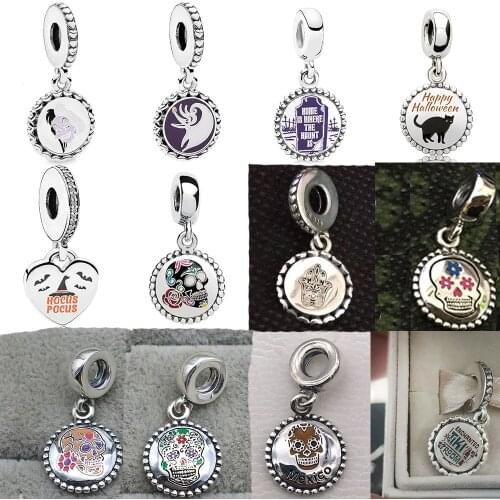 2019 New Authentic S925 Silver Holiday Happy Halloween Black Cat . Nightmare Before Charm Womens DIY Bracelet Fashion Pendant