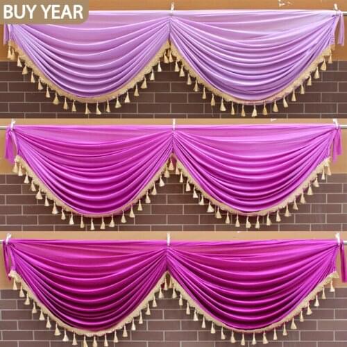 2020 New Decor Home for Living Room Wedding Stage Layout Fabric Curtain Stairs Handrail Curtain Party Decorations Custom Valance