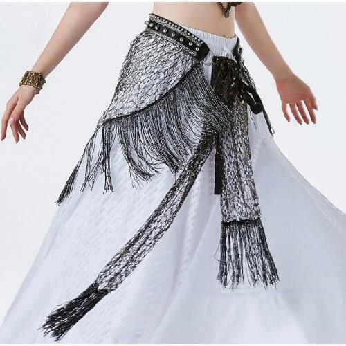 New style Tribal Belly dance Clothes Costume Fringe Wrap Belts Hip Scarf Platinum shining Belly Dancing Belt with Rings
