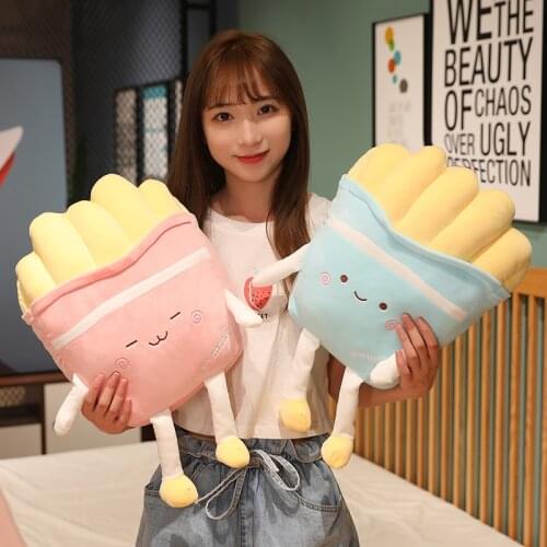 Cartoon anime French fries plush toy doll pillow sofa cushion home decoration gift girl birthday holiday gift comfortable fabric