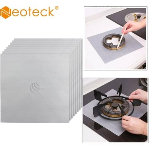 Proster 8 Pcs Kitchen Reusable Foil Gas Hob Stovetop Burner Liner Cover Non-stick Protector Reusable Foil Gas Hob Protector