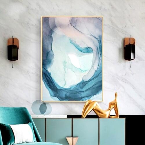 Simple modern Nordic light luxury Morandi color metal collision geometric abstract decorative painting frameless painting core