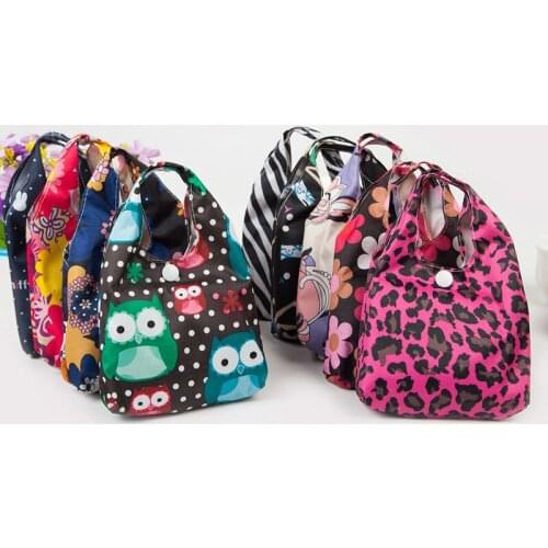 Foldable Shopping Bag Reusable Tote Pouch Recycle Storage Grocery Handbags Eco Friendly Polyester Waterproof Bag W9152