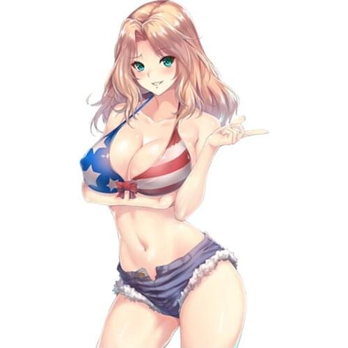 Girl and Panzer Kei Sexy Girl Anime JDM Vinyl Sticker Cover Scratches Waterproof Car Window Body Decorative Stickers Accessories