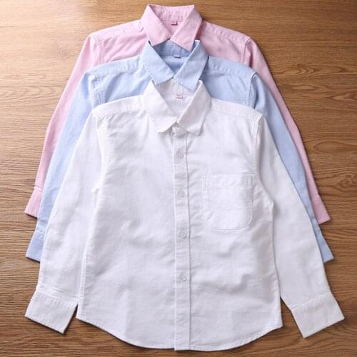 Spring Clothes For Boys Kids Causal Shirts Long Sleeve Cotton Children Shirt Teenagers Formal Shirts Tops School Uniform 3-18Y
