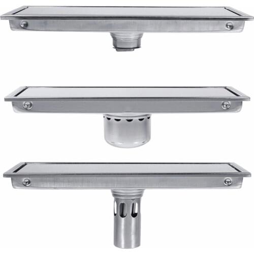 1 Set Floor Drains Stainless Steel Linear Shower Floor Drains Tile Insert Drain Channel for Bathroom Kitchen Channel Tile Drains