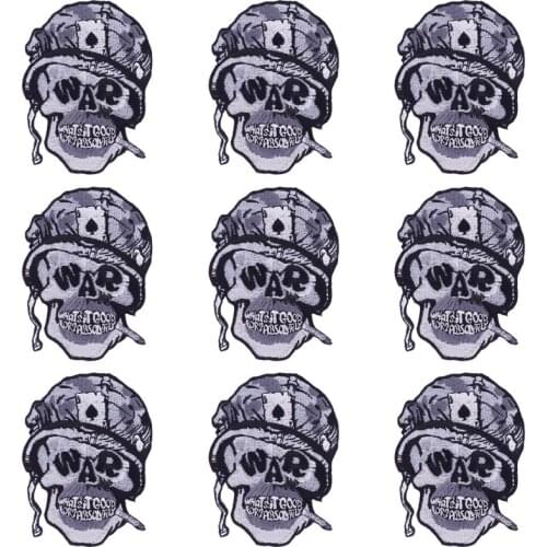 10Pcs/Set Punk Embroidered Patches For Clothing Iron On Embroidered Patches For Clothes Appliques For DIY T-shirt Badges Stripe