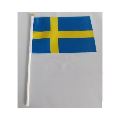 14 * 21 cm Sweden hand signal waving flag small banner flags