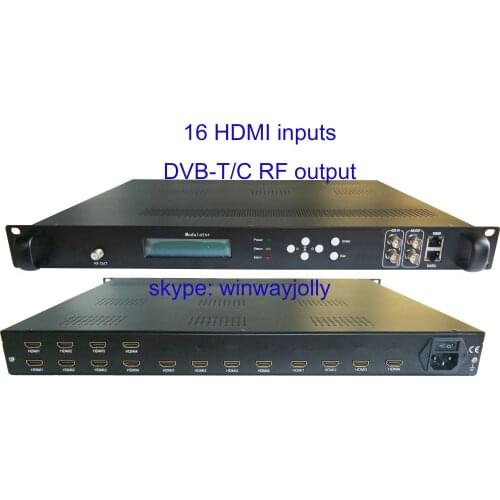 4 carriers 1080P 16 HDMI to DVB-T encoder modulator Digital TV Headend DVB-T RF Modulator VEK-4782I-16
