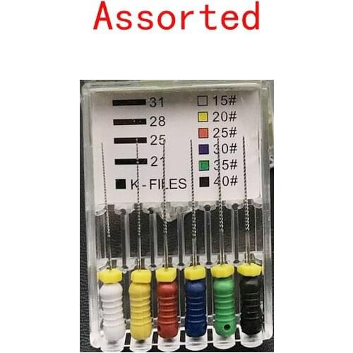 5Boxes 30Pics 25MM Assorted Dental Endodontic Handpiece Stainless Steel K Files Root Canal Hand Use Instruments