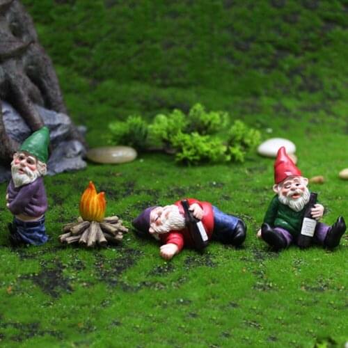 Betrunkene Gartenzwerge Drunk Garden Gnomes Figurines Miniature Resin Fairy Garden Landscape Ornaments Lawn Decor Accessories