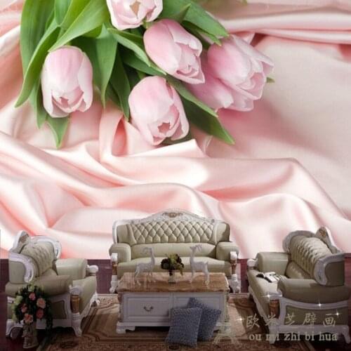 Beibehang Large fresh and stylish living room bedroom TV backdrop Continental floral 3D stereoscopic personalized wallpaper mura