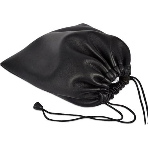 BGreen PU Leather Soft Headphone Bag Earphone Headset Pouch Headphone Case Hard Disk Cable Card Storage Bag With Locking String