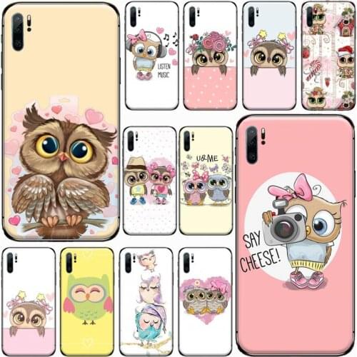 Cute Owl Hearts Lover Phone Case For Huawei honor Mate mate P 10 9X 10i 20 30 40 y7 pro p smart 2019 lite