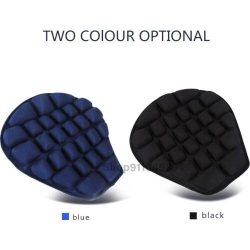 Black/Blue Motorcycle Seat Cushion Pressure Release Comfortable Seat Cushion Inflatable Air Cushion Cooling Buck Seat Cushion