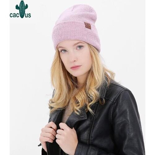 Long Beanies for Women Solid Woolen Winter Womens Knit Cap Warm Hat Soft Casual Cap Bonnet Skullies Hat
