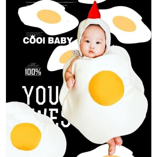 Infant Baby Girls Boy Photography Props Toddler Cosplay Egg Cap+Rompers Photo Shoot Outfits Clothes Unisex Baby foto Accessoires