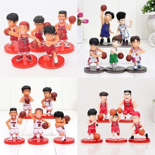 7cm 5PCS/SET Slam Dunk Action Figure Slam Dunk Kaede Rukawa Sakuragi Hanamichi Akagi Takenori Hisashi Mitsui model Figures toy
