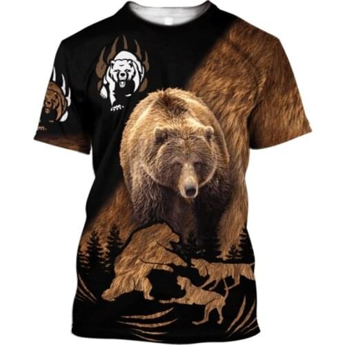 Animal bear 3D Printed men t shirt Harajuku Fashion Short sleeve shirt summer streetwear Unisex tshirt tops Drop shipping