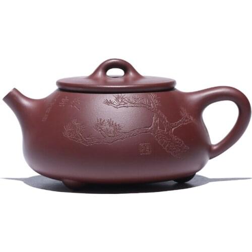 Yixing famous checking teapot kungfu tea set, embryo lettering customized small household teapot