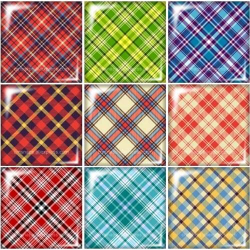 Plaid patterns beauty Square glass cabochon mixed 12mm/20mm/25mm/30mm Size flat back DIY Jewelry Findings Components FB0007