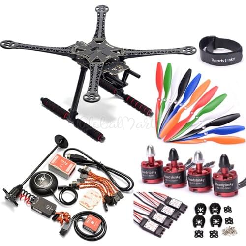 F450 / X500 S500 500mm Quadcopter Frame Kit + NAZA M Lite Flight Controller Board w/ PMU Power Module / LED / M8N GPS 2212 Motor