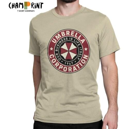 Umbrella Corporation Round Badge Men T Shirts Crop Awesome Tee Shirt Short Sleeve Crewneck T-Shirts 100% Cotton Plus Size