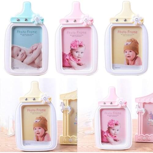 Creative Baby Cartoon Bottle Shape Photo Frame Kids Birthday Gift Picture Holder Desktop Ornaments Home Decoration
