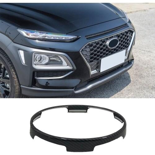 Car Sticker Trim Front Logo Decorative Mark Grid Grill Grille Around Frame For Hyundai Kona Encino Kauai 2017 2018 2019 2020