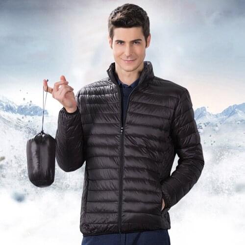 NEW 2019 Men ultraLight White Duck Down Jacket Warm Jacket Line Portable Package men pack jacket