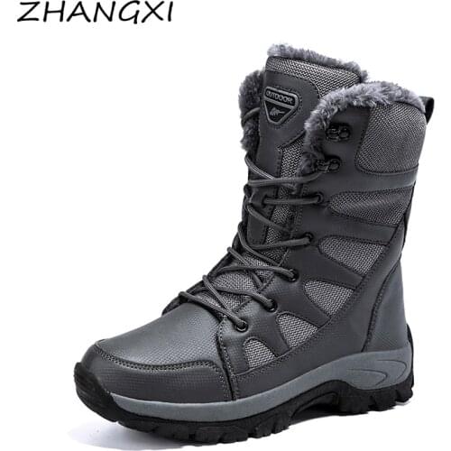 ZHANGXI New Winter Men Womens Warm Snow Boots Botas De Neve Sapatos De Inverno Padded Boots Winter Boots Platform Boots