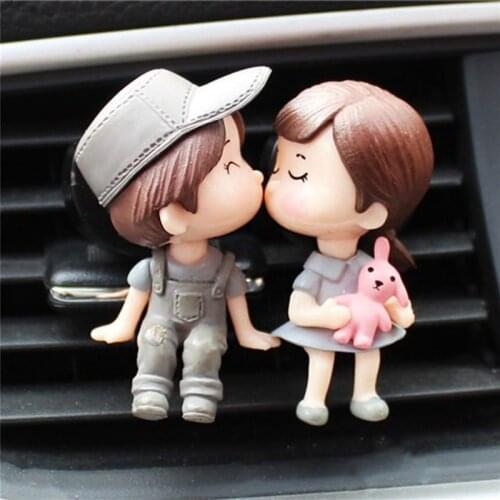 Brandnew Lovely Couple Girl Boy Car Air Vent Freshener Perfume Clip Aroma-Diffuser Decor