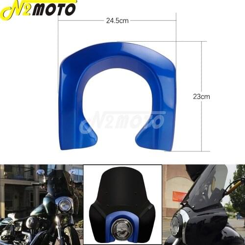 Blue Motorcycle Front Headlight Fairing Trim Bezel Scowl Headlamp Cover For Harley Dyna Fat Bob Street Bob Low Rider FXR Custom