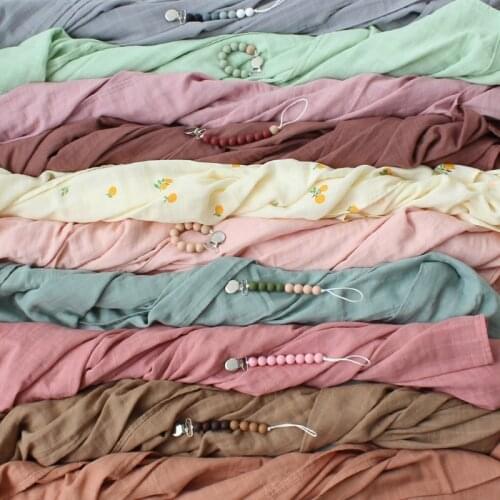 120x120cm Baby Muslin Blanket Soft 2 Layers Gauze Infant Newborn Swaddle Wrap P31B