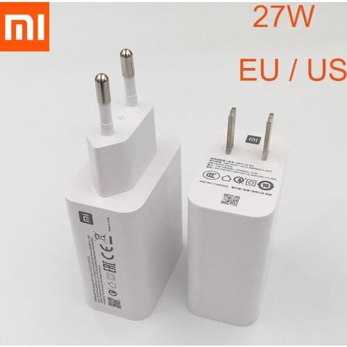 Original Xiaomi Turbo Charger 27W MI 10 EU US Fast Charge Adapter Usb Type C Cable For Redmi Note 8 9 9s k30 pro mi10 pro mi9T