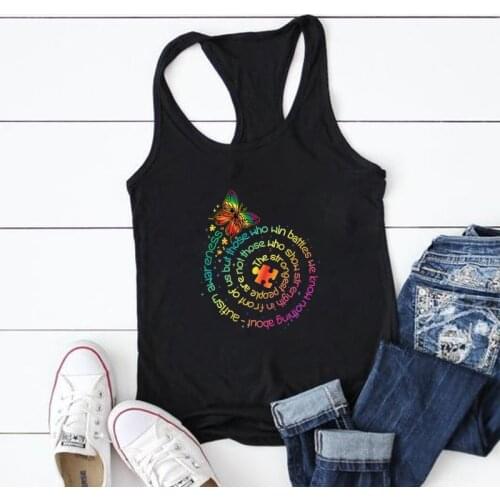 Jigsaw puzzle Butterflies Printed Tank Top Women Sleeveless Summer Vest for Women Crew Neck Ladies Tops Plus Size Ropa Mujer