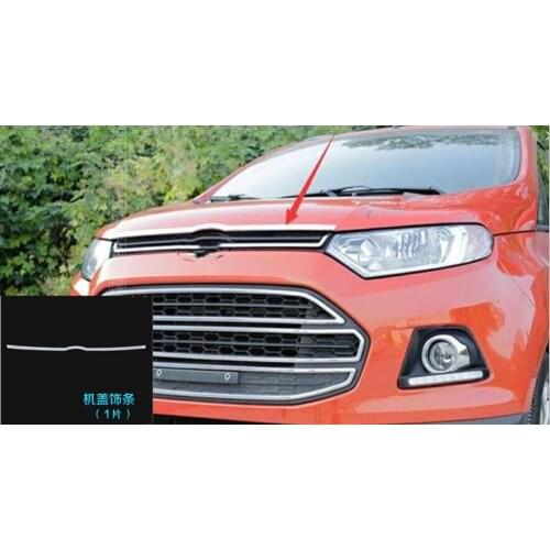 For Ford EcoSport 2013 2014 2015 2016 Front Grille Around Hood Trim Stainless steel cover bright strip