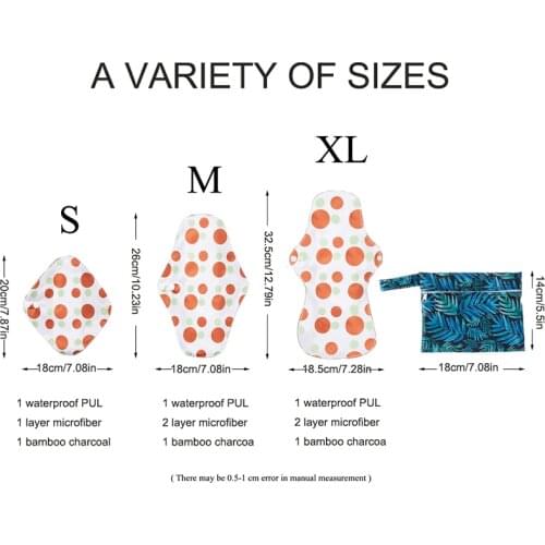 5 Pcs Womens Underwear Liners Menstrual Panties Gaskets Feminine Hygiene Reusable Washable Pads Bamboo Charcoal Sanitary Napkin