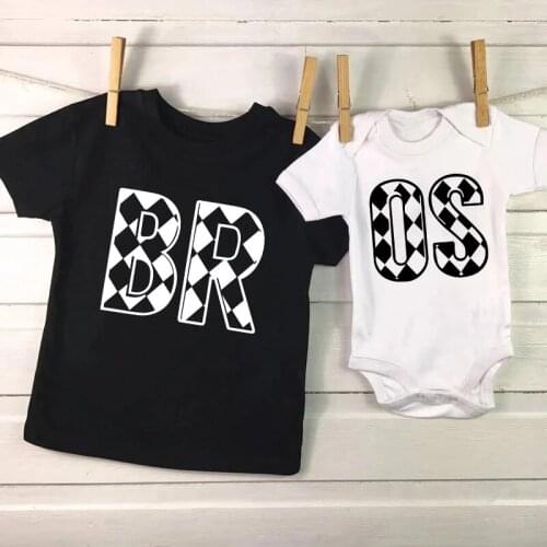 Sibling Set Big Brother Little Brother Shirts Big Brother T-shirts Little Brother Tops Siblings Bros Shirts Kids Matching Tees