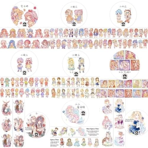 Cartoon Cute Girls In Skirt Pajamas/ Fairy Tales Sample Washi Tape