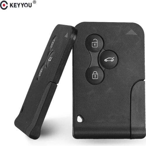KEYYOU 3 Button 433Mhz ID46 PCF7947 Chip with Emergency Insert Blade Smart Remote Key For Renault Megane Scenic 2003-2008 Card