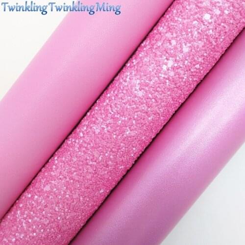 PINK Glitter Fabirc, Faux Leather Fabric, Synthetic Leather Fabric Sheets For Bow A4 21x29CM Twinkling Ming XM536