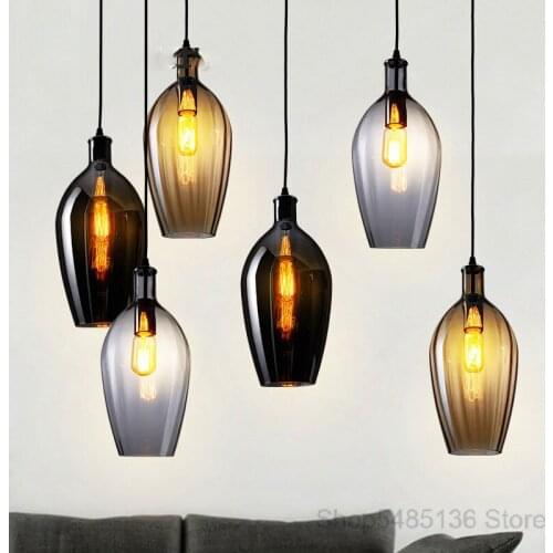 Modern Stained Glass Pendant Light Bar Loft Industrial Lamp Kitchen Dining Room Hanging Light Fixtures Home Suspension Luminaire