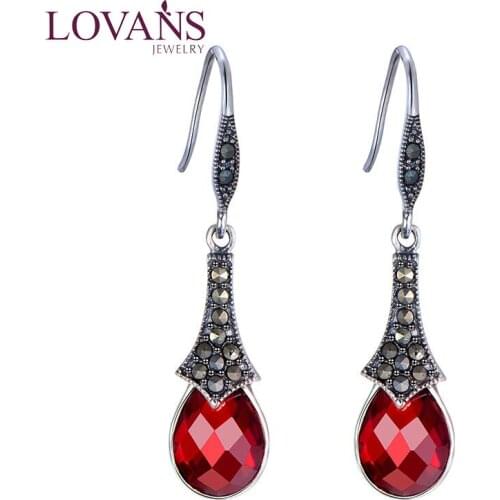 LOVANS Engagament Earrings For Women Shining Crystal Jewellry Dangle Hoop Earrings For Wedding